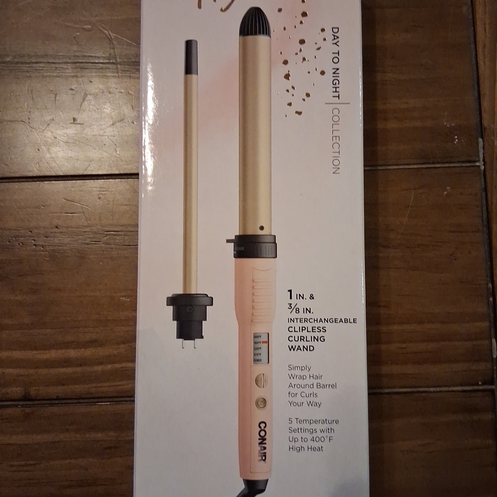 Conair Pink Interchangeable Clipless Curling Wand - Day to Night Collection